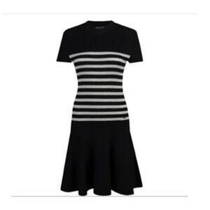G/Fore Sweater Dress Black White Stripe Size: Small